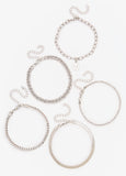Set Of Five Silver Tone Bracelets