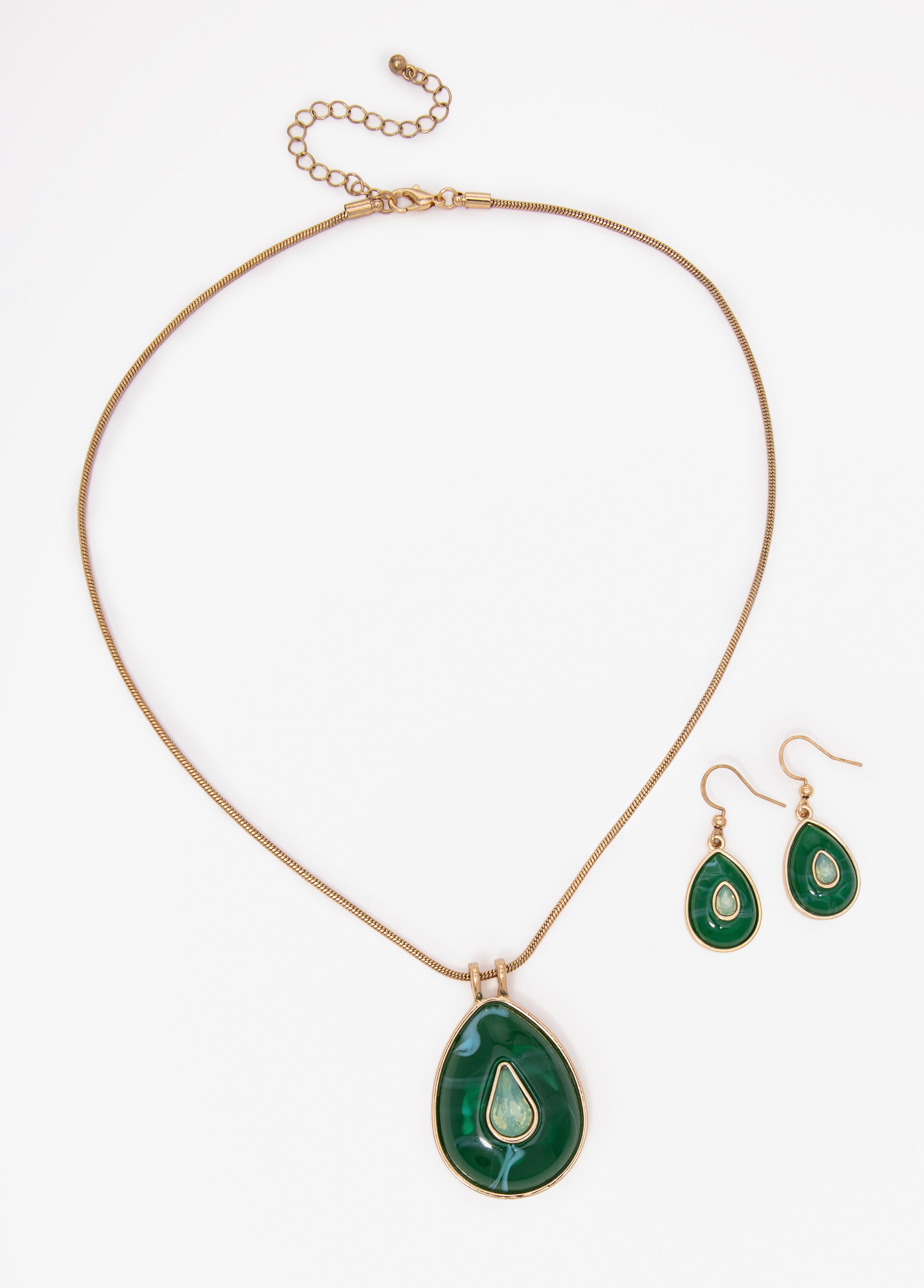 Teardrop Stone Necklace Set