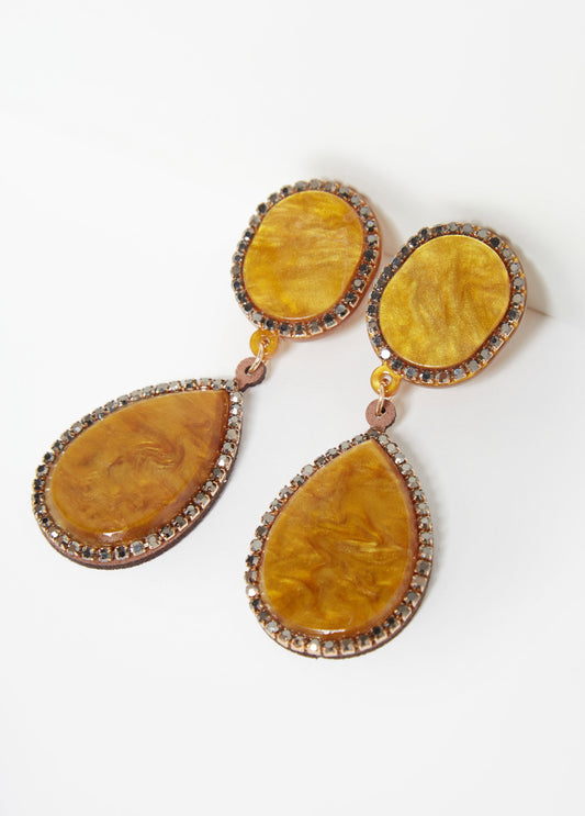 Marbled Clip On Earrings
