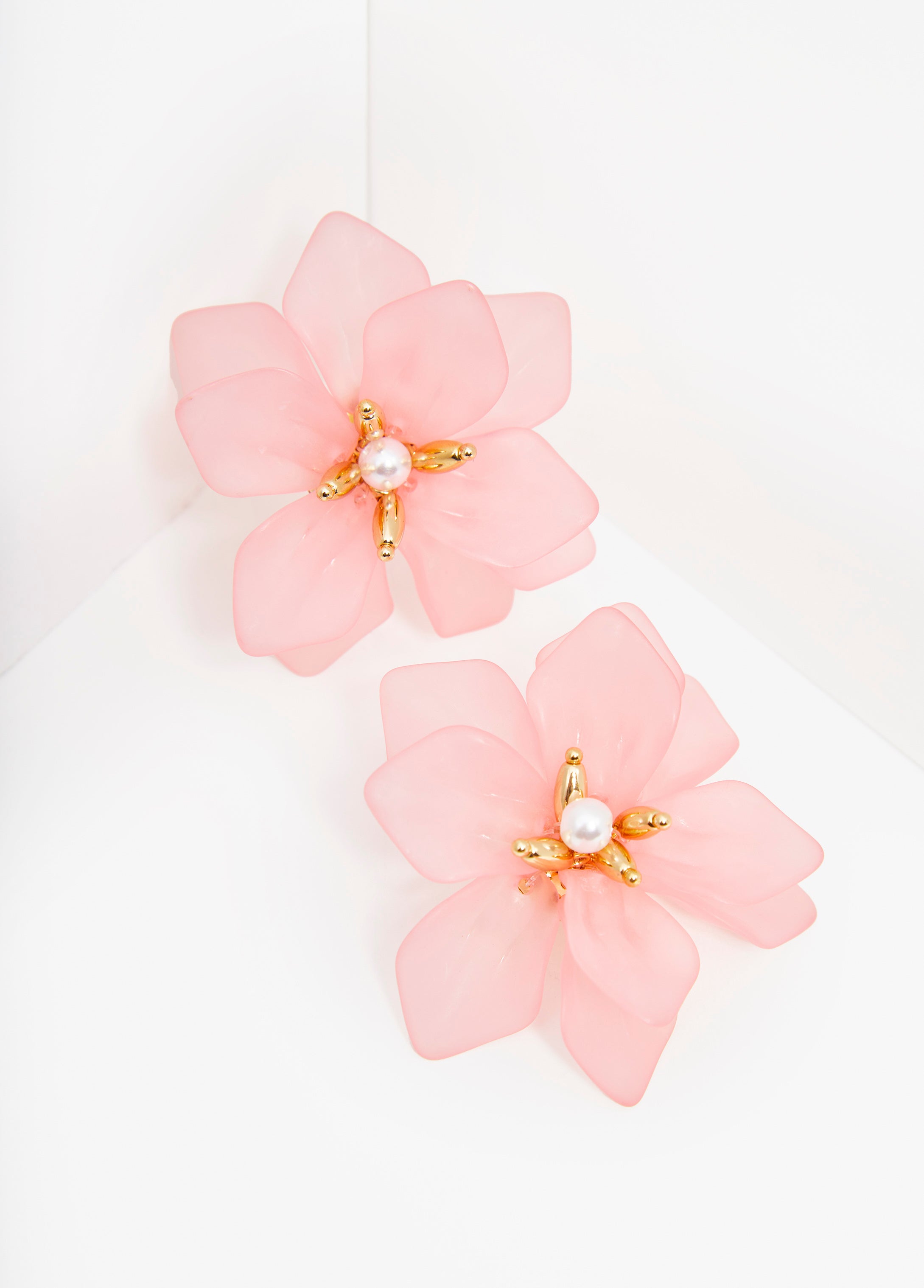 Floral And Faux Pearl Earrings