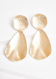 Hammered Teardrop Clip On Earrings