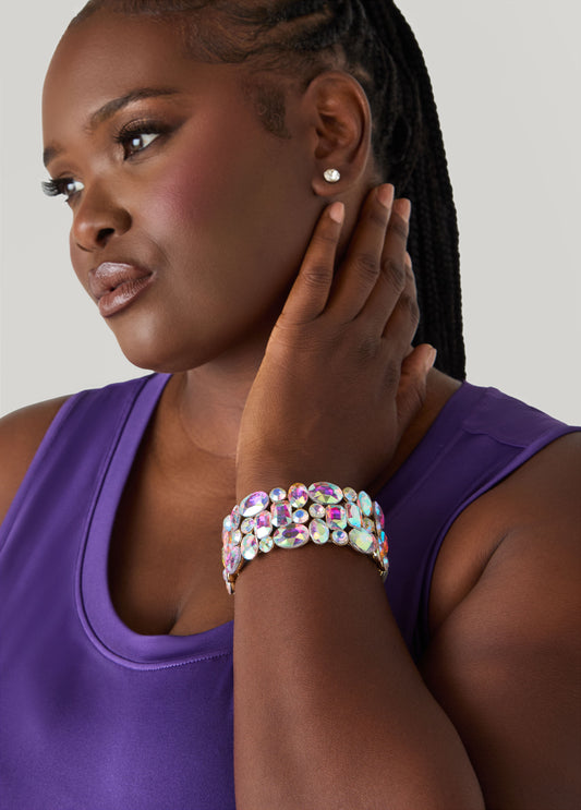 Iridescent Crystal Stretch Bracelet