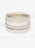 Set Of 11 Silver Tone Bangles