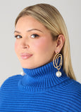 Textured Swirl Faux Pearl Earrings