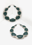Twisted Stone Hoop Earrings
