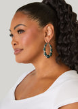 Twisted Stone Hoop Earrings
