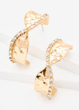 Twisted Crystal Hoop Earrings