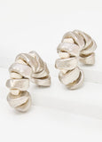 Silver And Stone Hoop Earrings