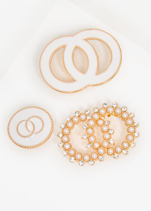 Ring Brooch Three Piece Set