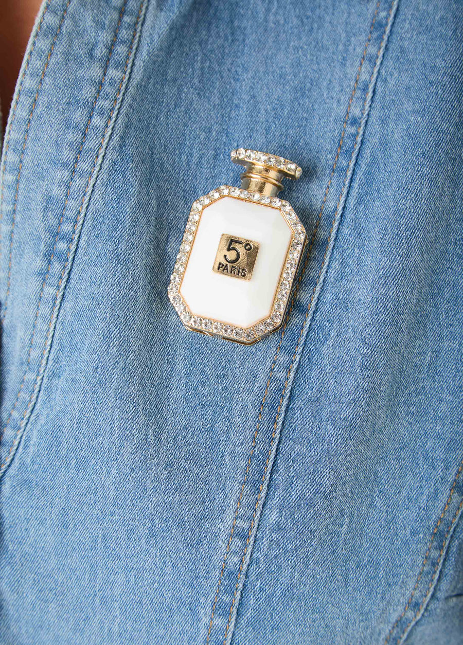 No 5 Perfume Bottle Brooch