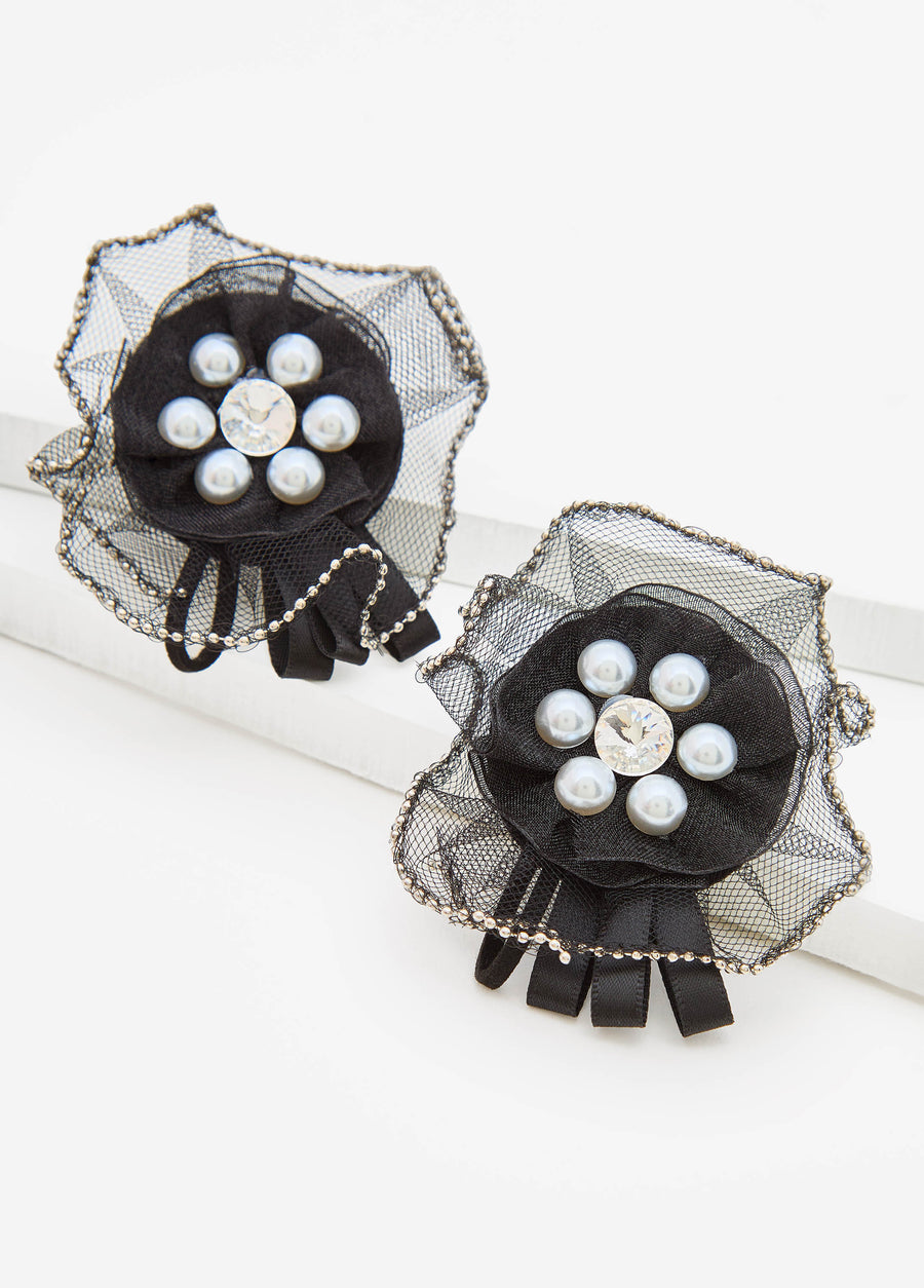 Embellished Rosette Earrings