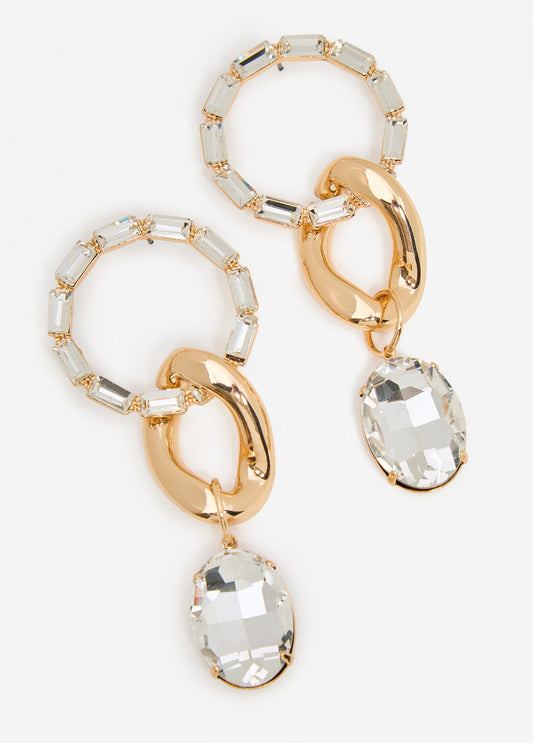Crystal Ring Drop Earrings