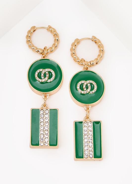 Crystal Ring Drop Earrings