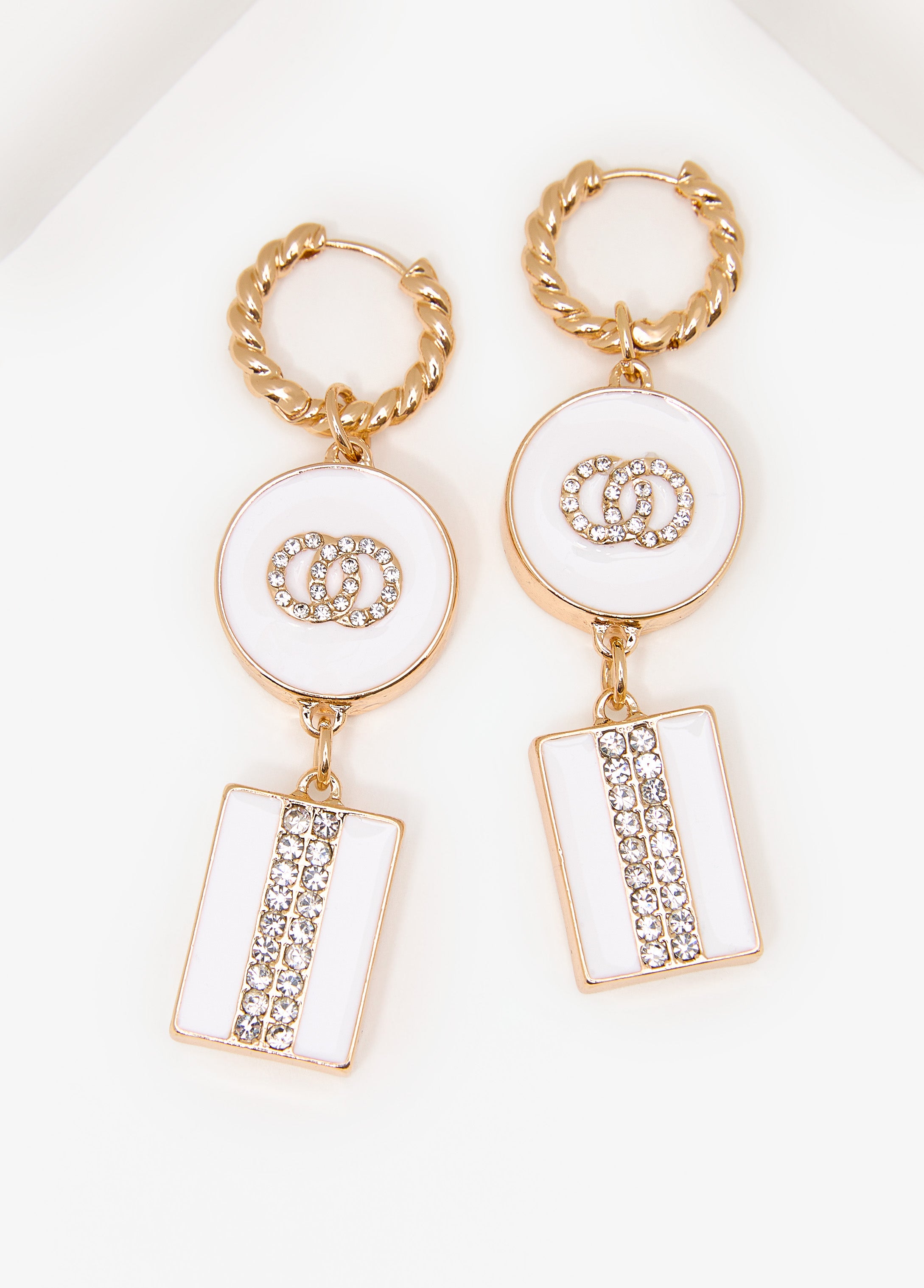 Crystal Rings Drop Earrings