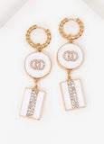 Crystal Rings Drop Earrings