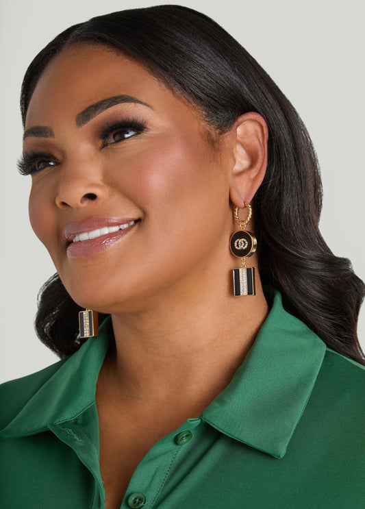 Crystal Ring Drop Earrings