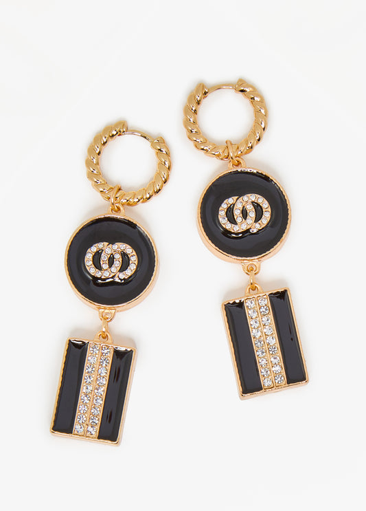 Crystal Ring Drop Earrings