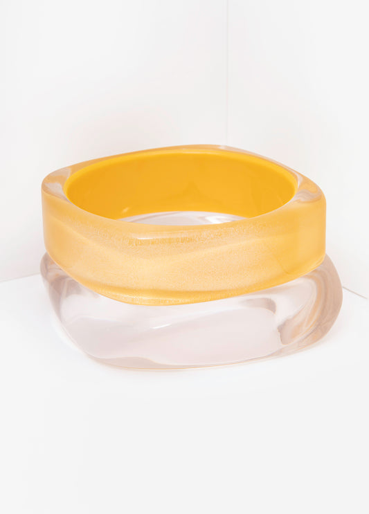 Glittered Resin Bangle Set