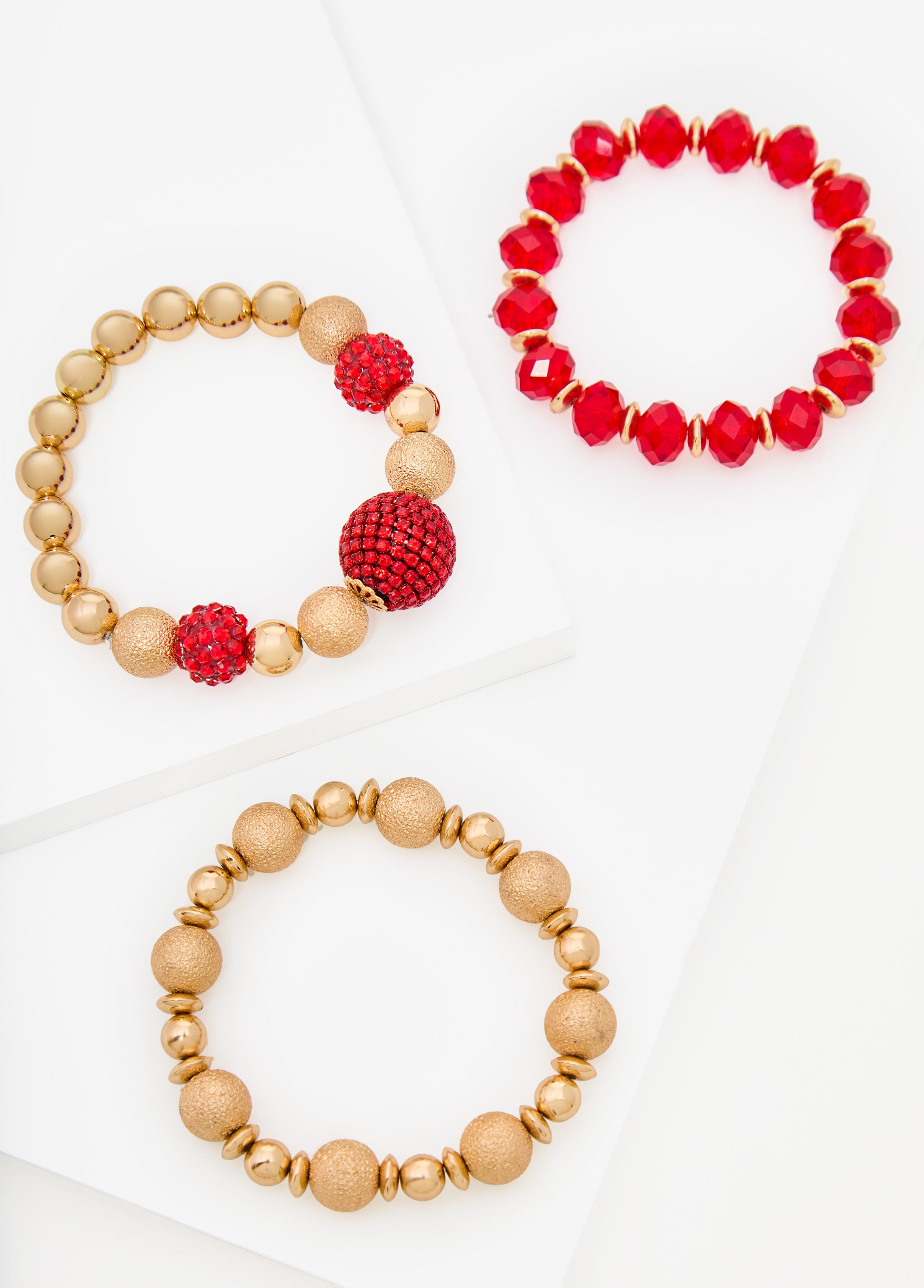 Gold Tone Stretch Bracelet Set