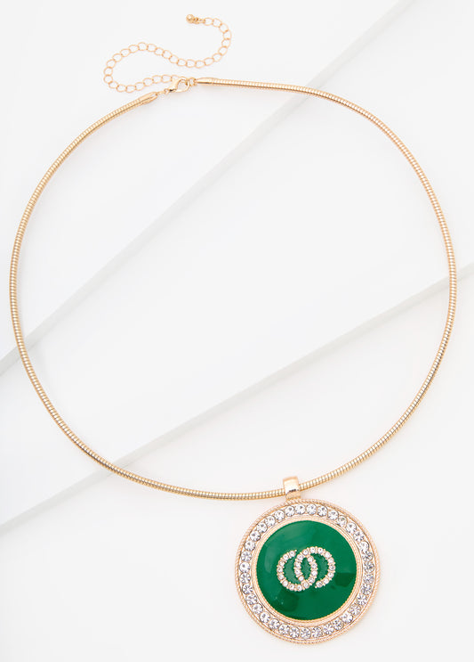 Crystal Ring Pendant Necklace