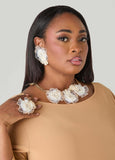 Embellished Tulle Rosette Necklace