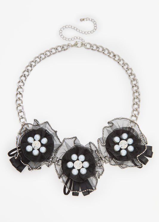 Embellished Rosette Necklace