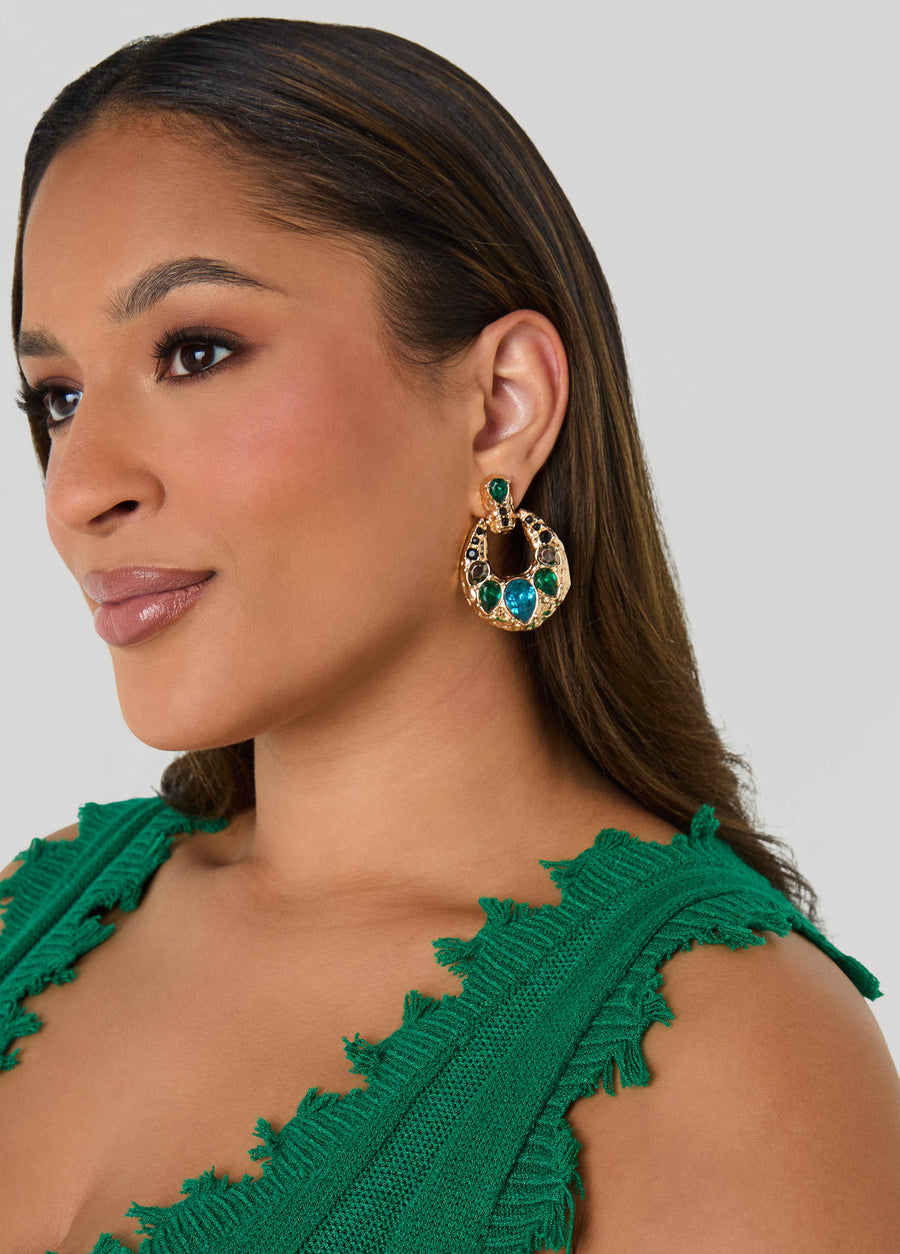 Crystal Doorknocker Earrings