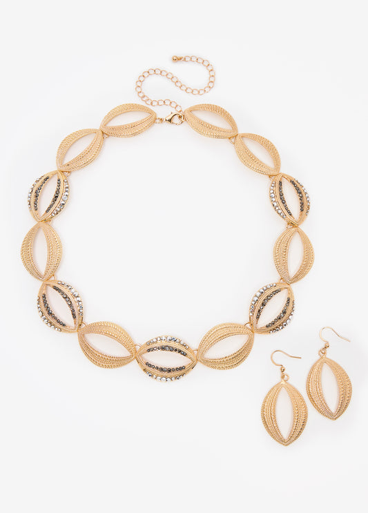 Stone Encrusted Necklace Set