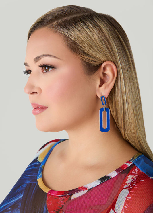 Enamel Link Earrings