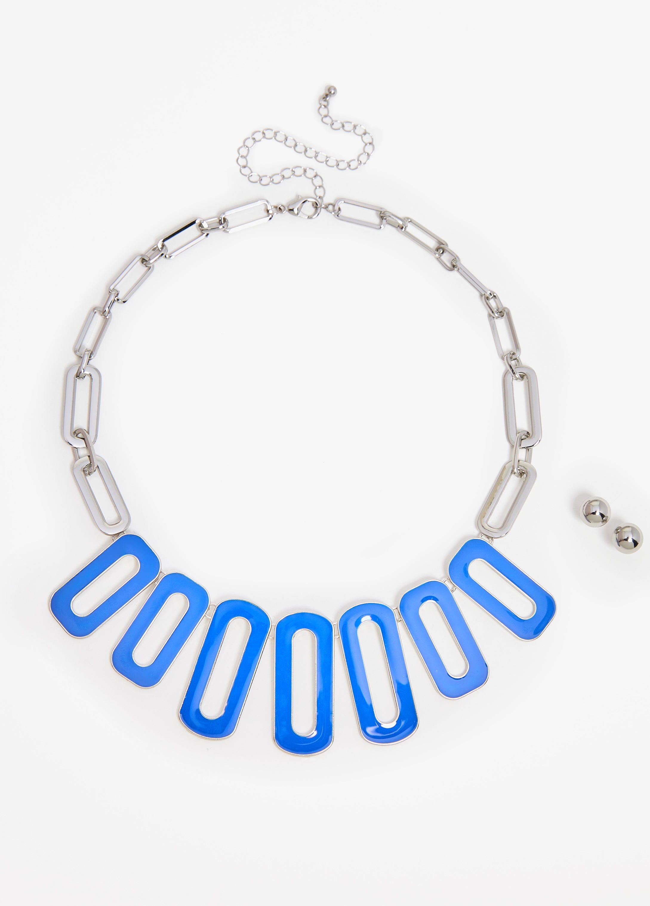 Enamel Necklace And Earrings Set