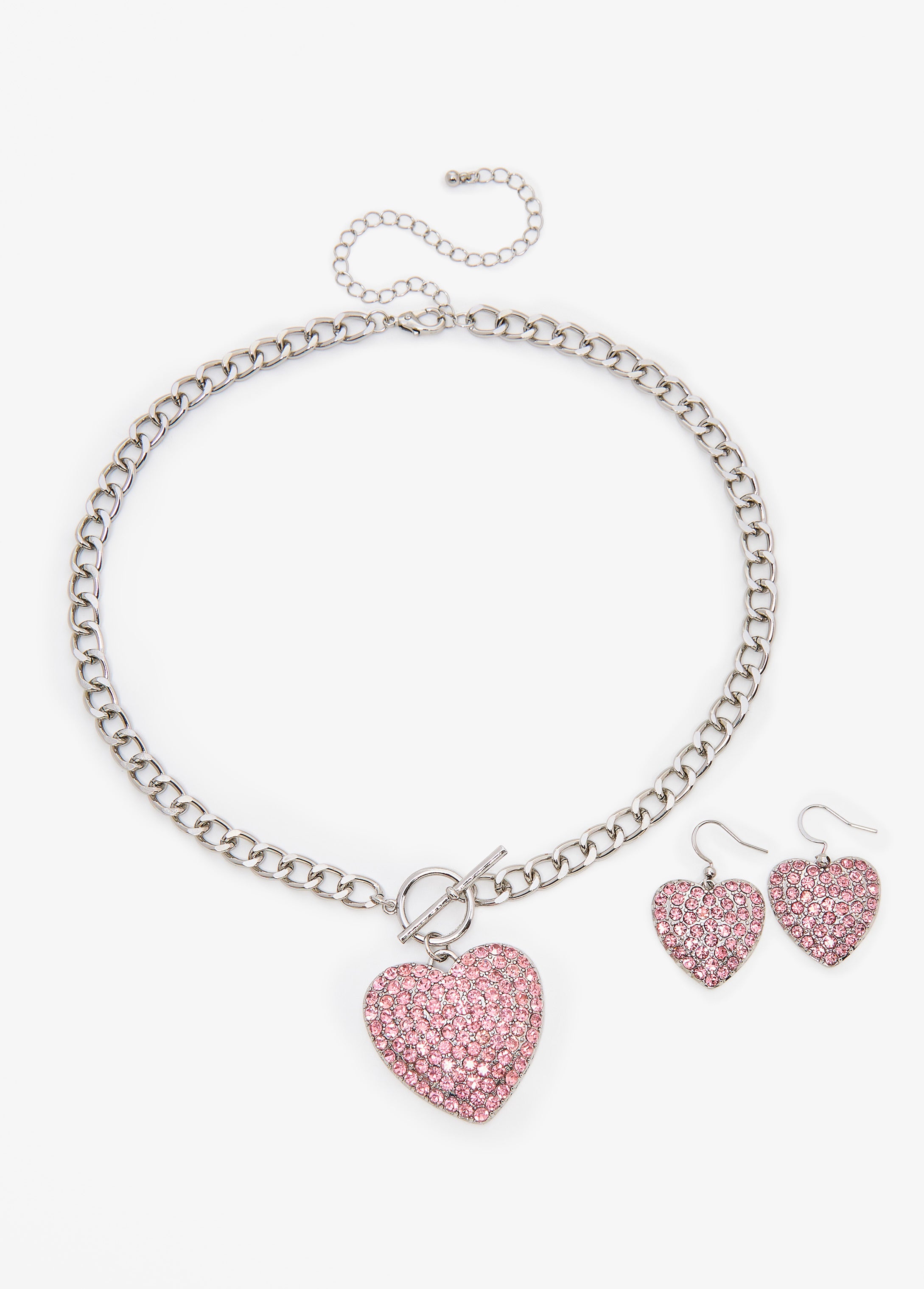 Crystal Heart Necklace Set