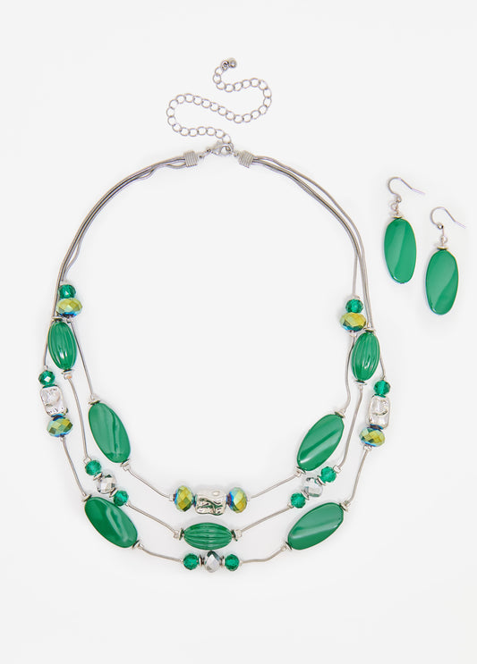 Layered Bead Necklace Set