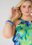 Marbled Resin And Clear Bangle Set