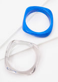 Marbled Resin And Clear Bangle Set