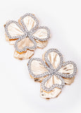 Textured Crystal Flower Earrings