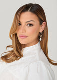Faux Pearl Silver Huggie Earrings