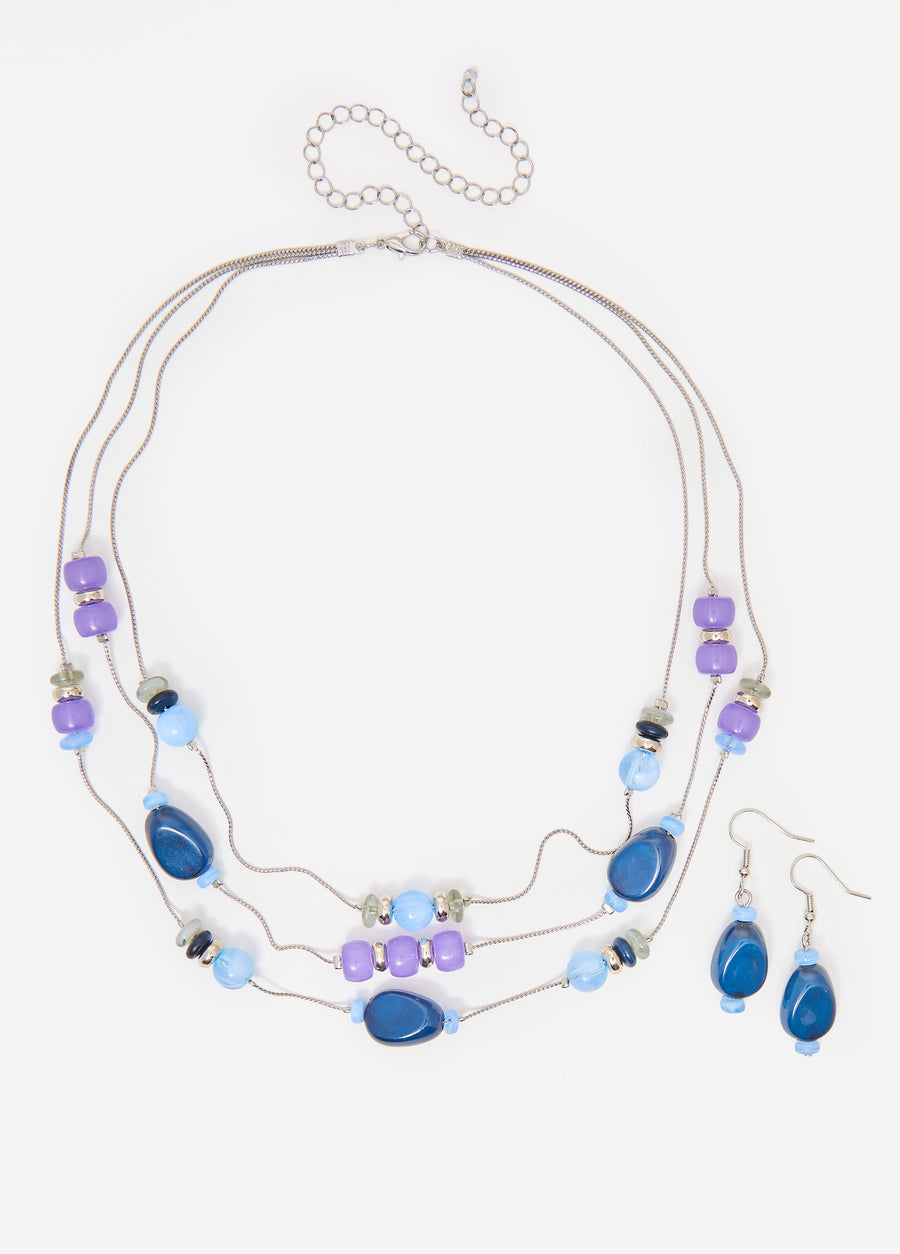 Layered Beaded Necklace Set