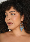 Fringed Denim Hoop Earrings