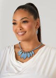 Denim Necklace And Earrings Set