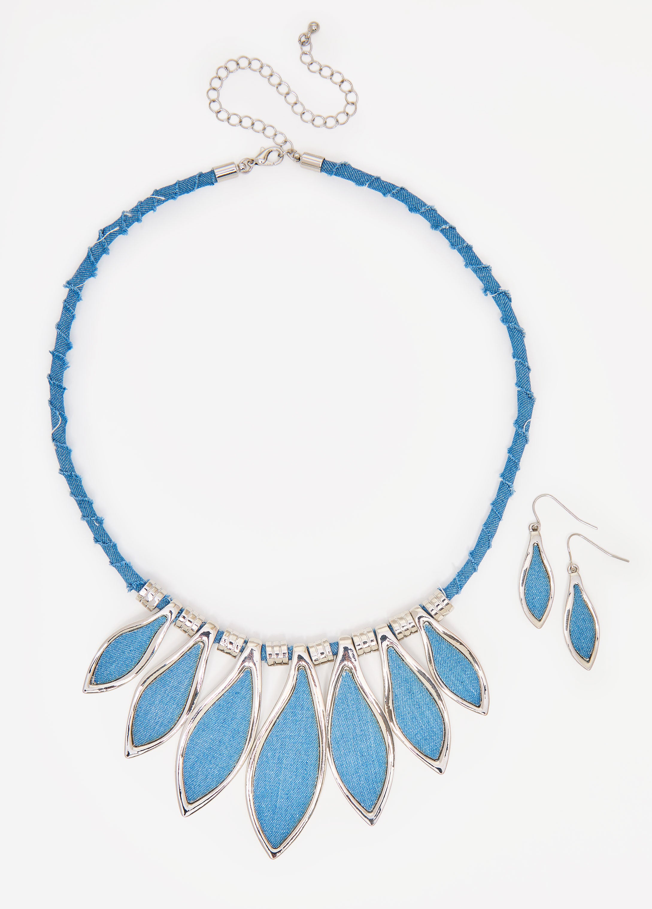Denim Necklace Set