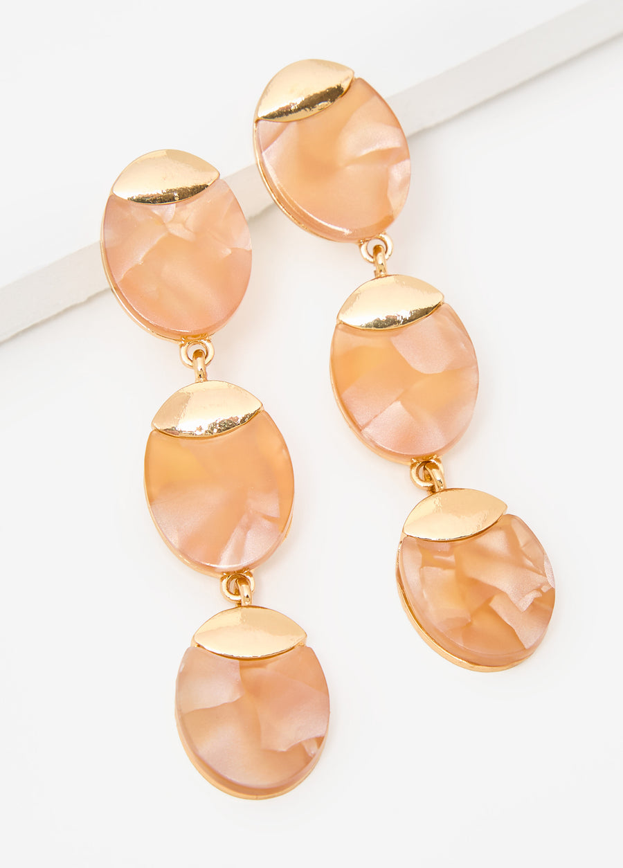 Marbled Stone Drop Earrings