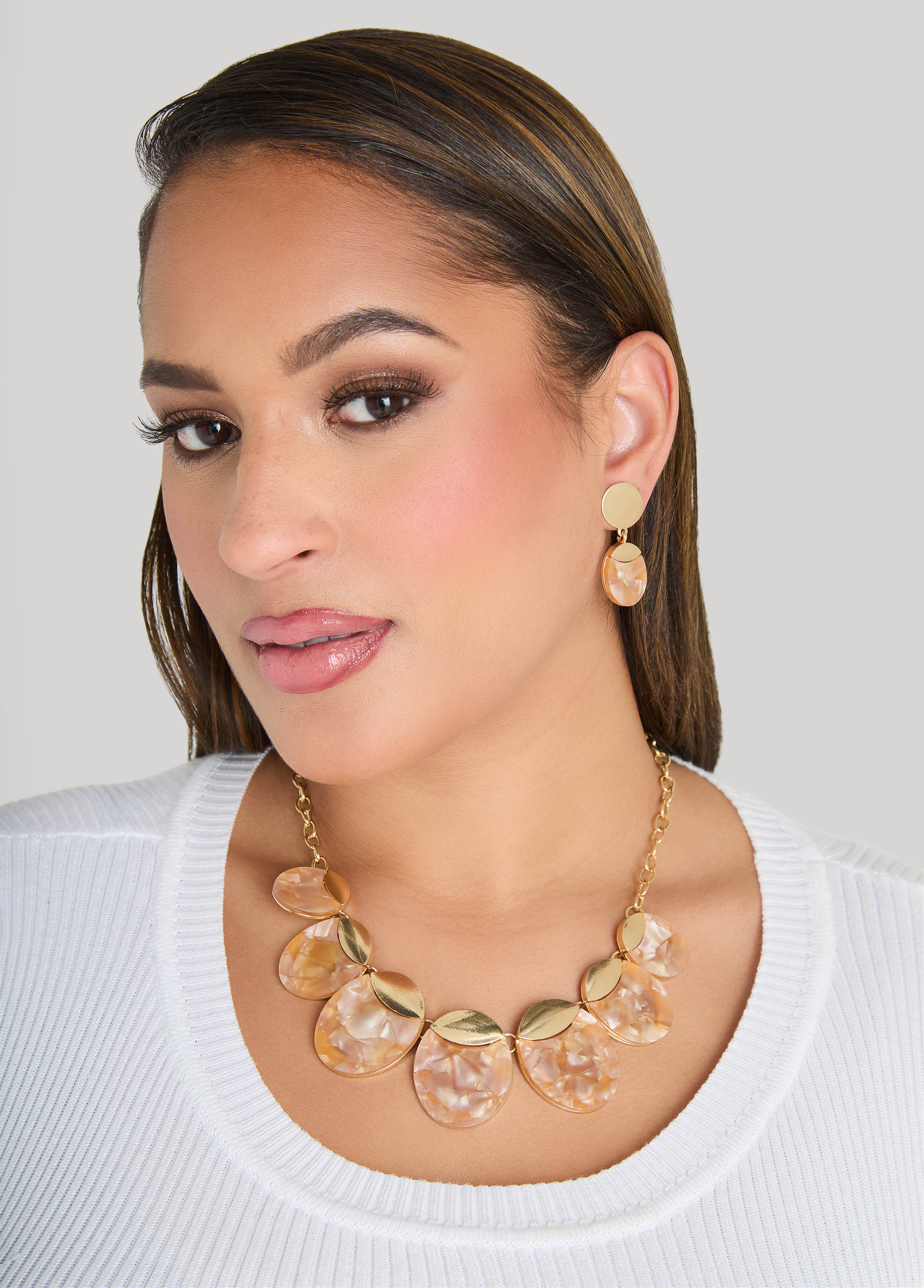 Marbled Stone Necklace Set