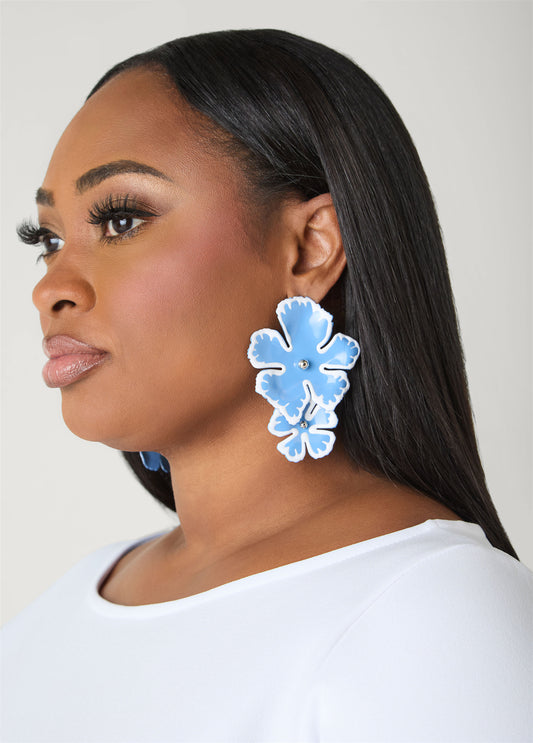 Painted Flower Earrings
