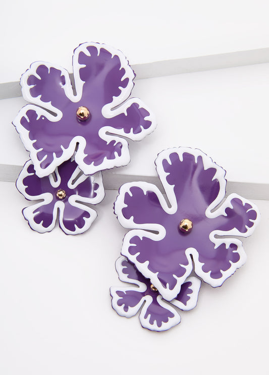 Dangle Painted Flower Earrings