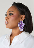 Painted Flower Dangle Earrings