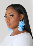 Crystal And Chiffon Petal Earrings