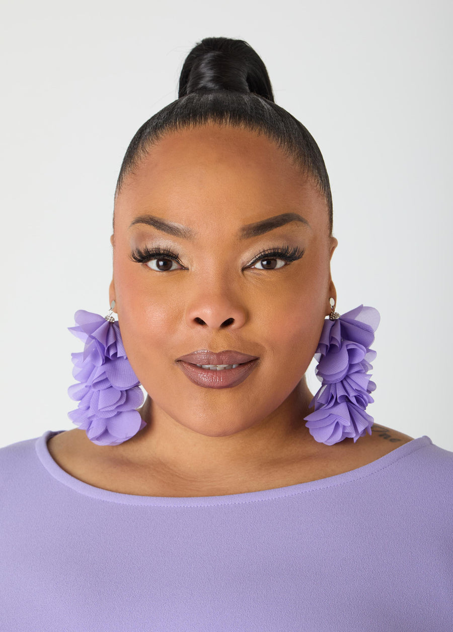 Chiffon And Crystal Earrings