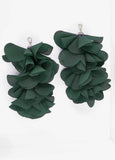 Crystal Detailed Chiffon Earrings