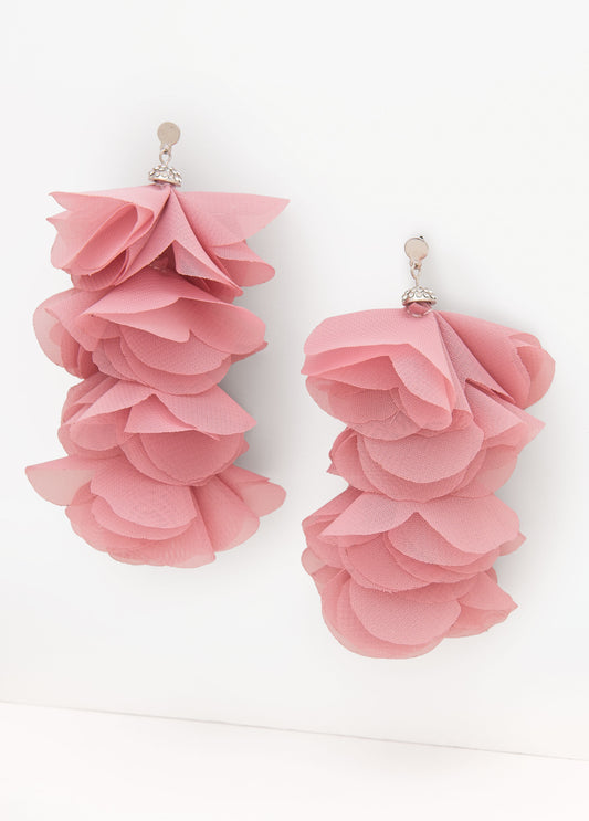 Crystal Accented Chiffon Earrings