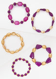 Set Of 5 Marbled Stone Bracelets